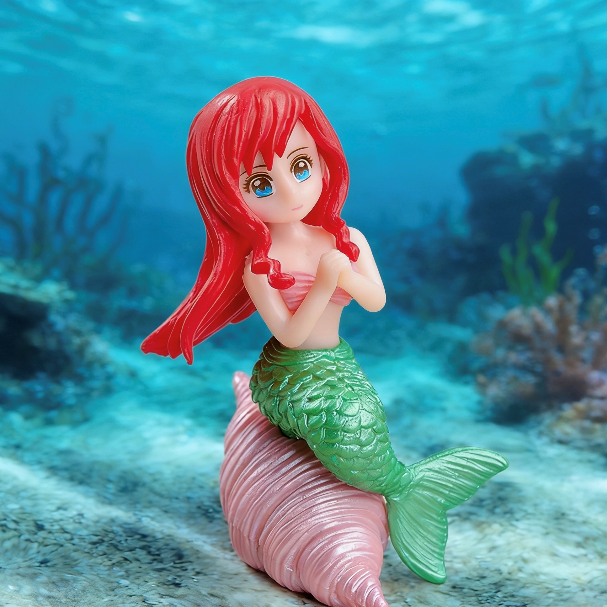Aquarium Fish Real - Mermaid Sculpture Mini Figurines Resi Ornaments