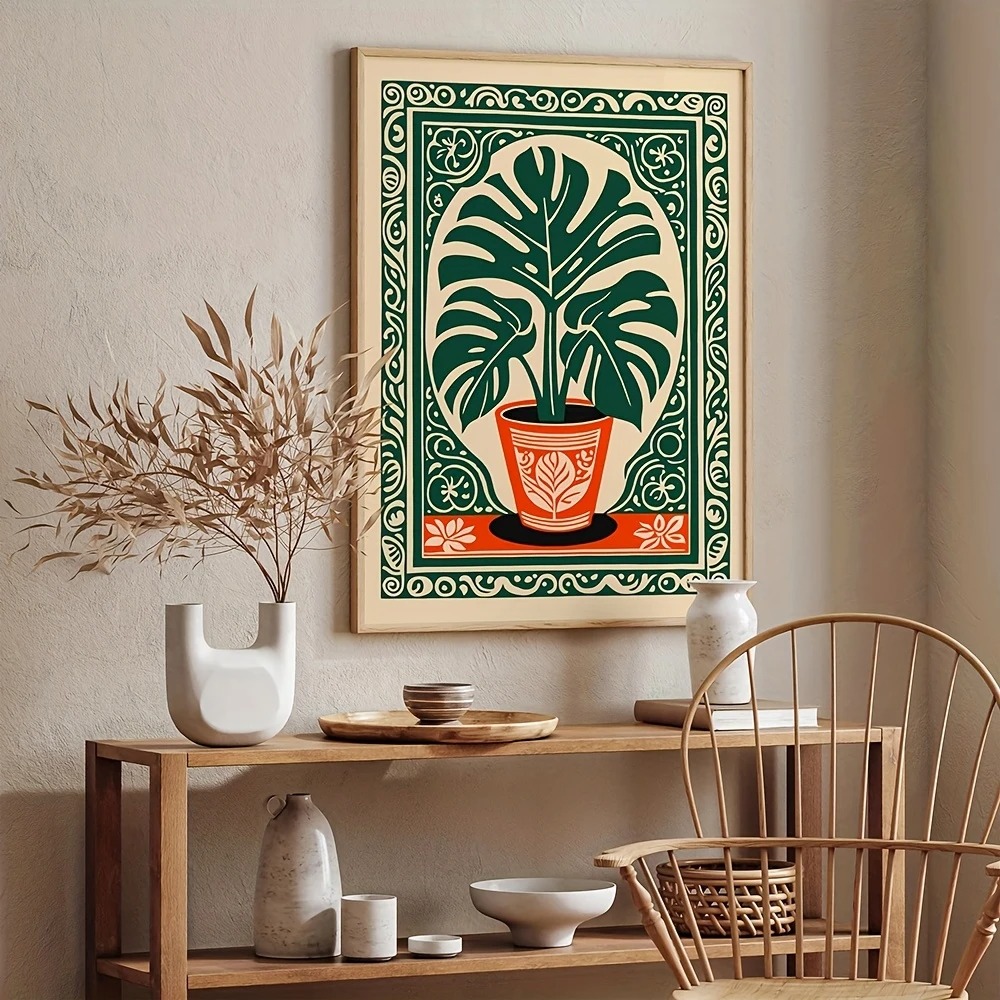 Bohemian Monstera Plant Canvas - Live Plant Fertilizer avis et prix