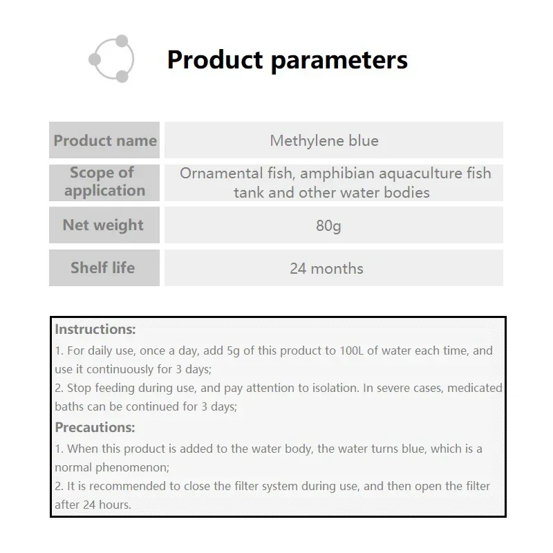 Methylene Blue Ornamental Fish - Aquarium Fish Parrot avis et prix