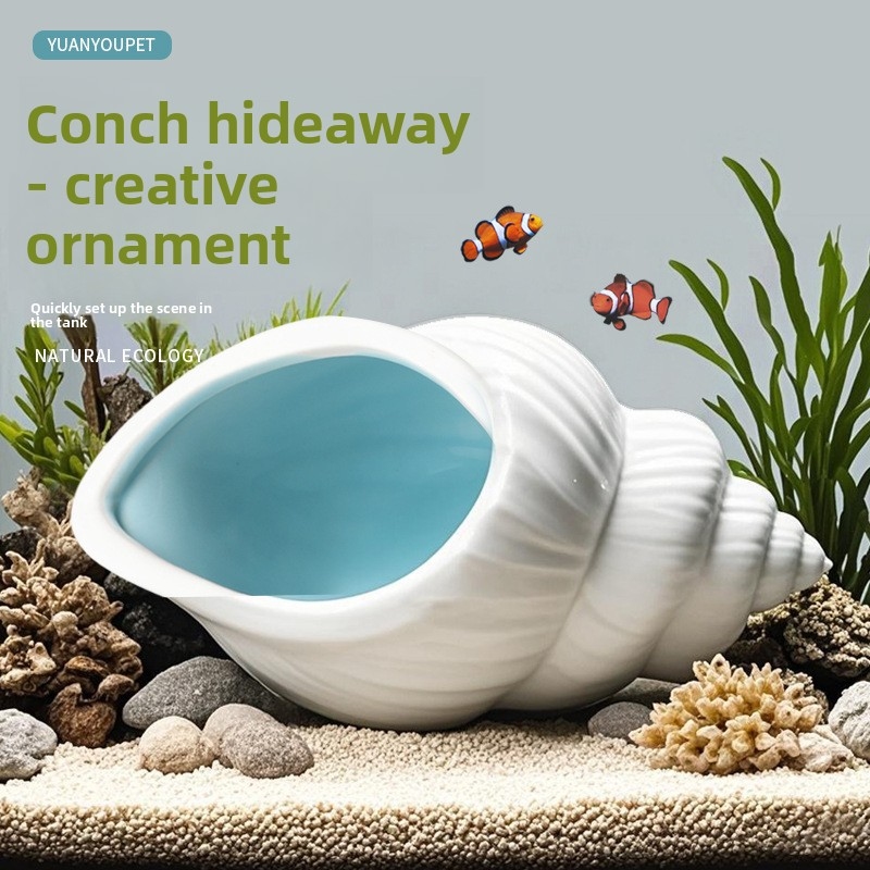 Ceramic Fish and Shrimp Hideou - Aquarium Fish Parrot avis et prix